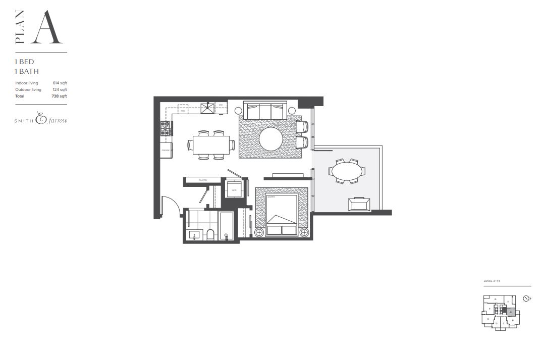  Floor Plan of Smith & Farrow Condos with undefined beds