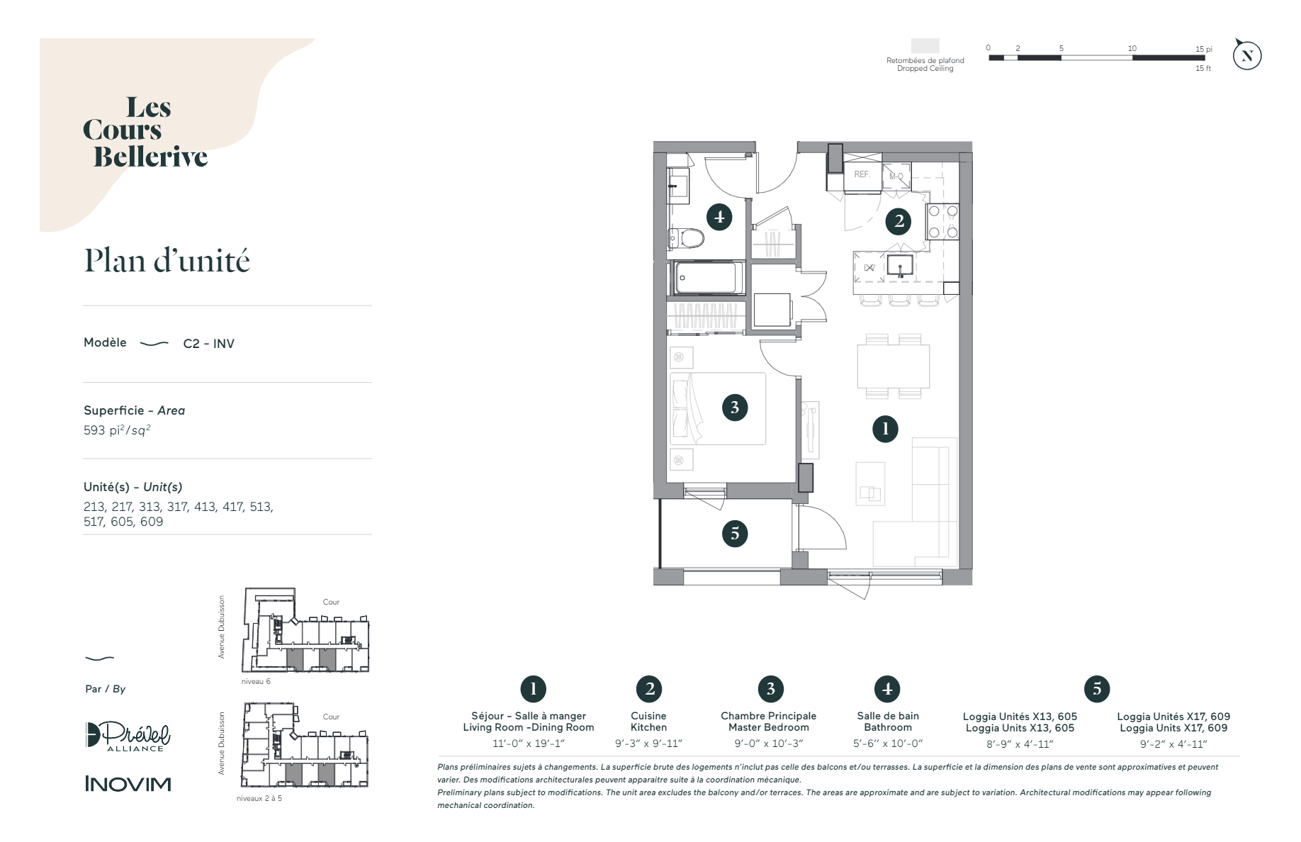  Floor Plan of Les Cours Bellerive - Phase 2 with undefined beds