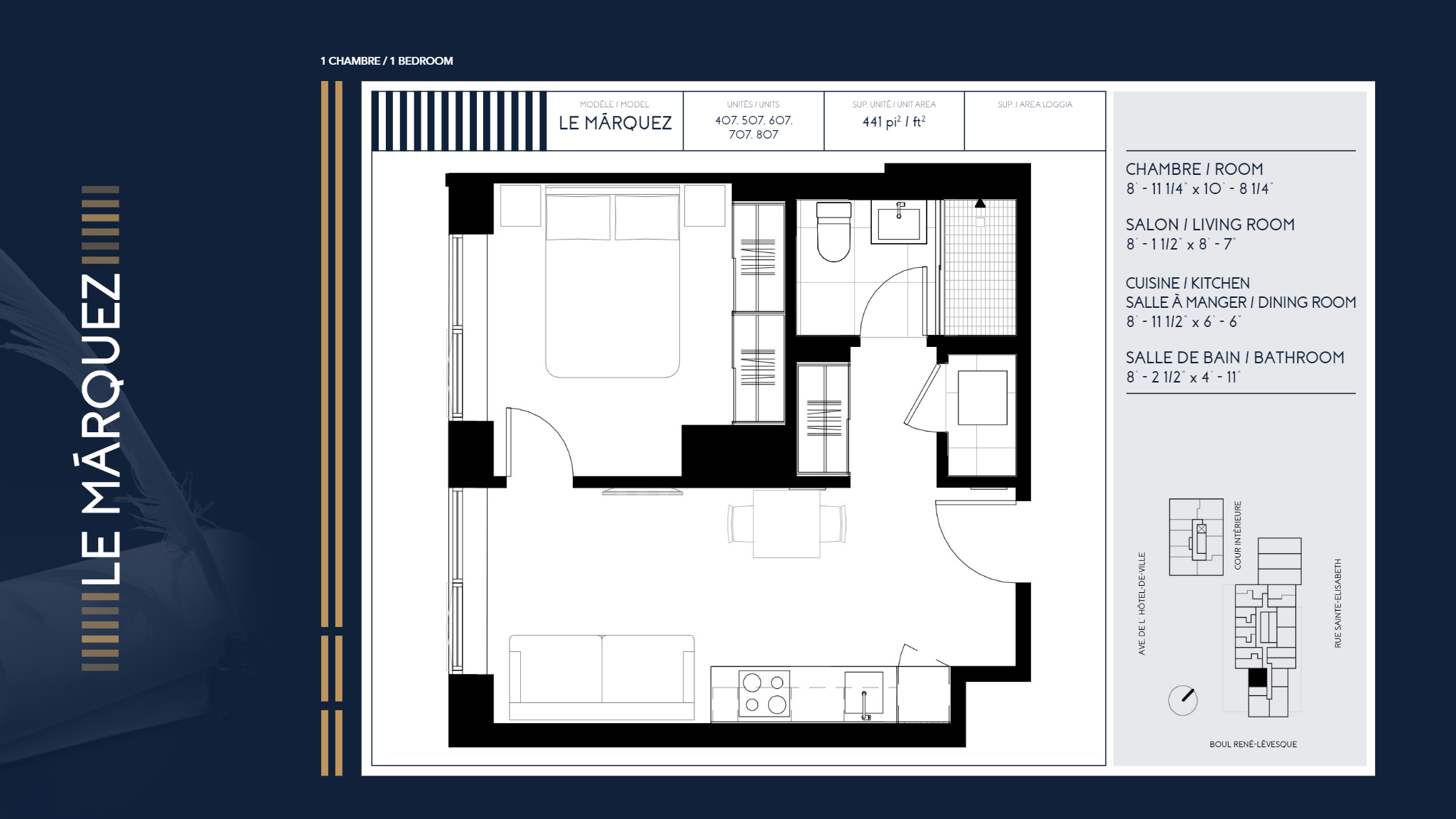  Floor Plan of La Tour Fides Condo with undefined beds