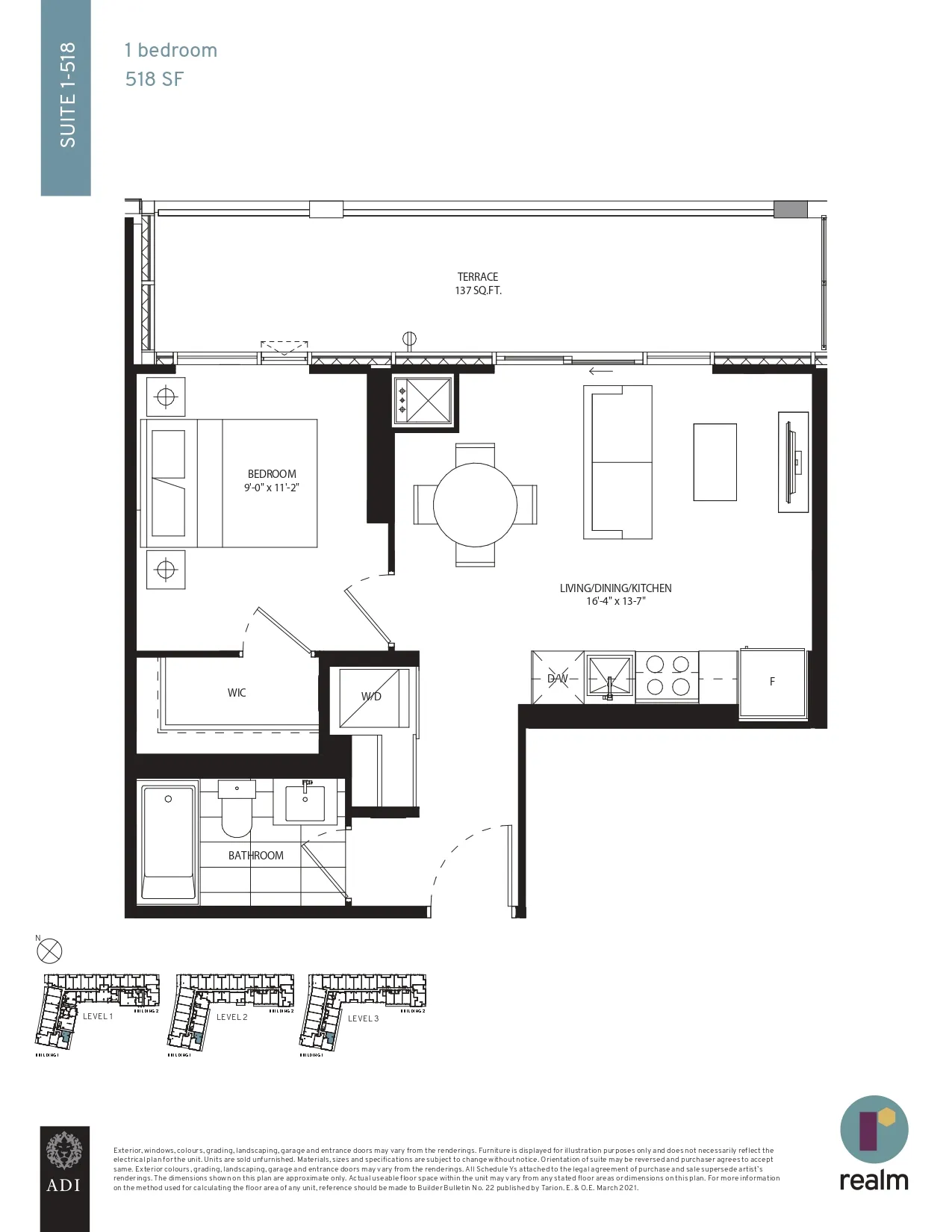  Floor Plan of Realm Condos with undefined beds
