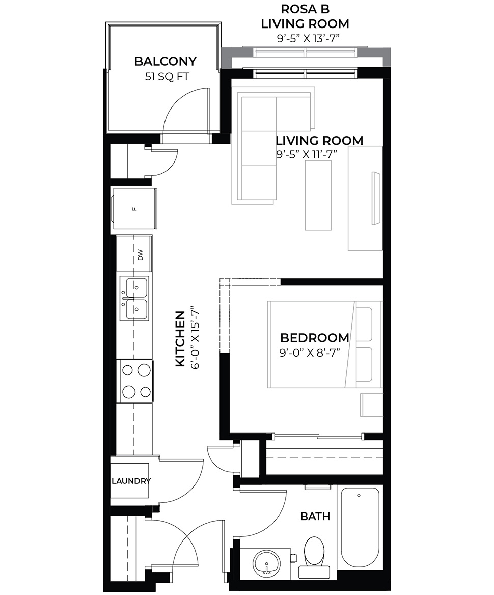  Floor Plan of Quesnay at Currie Condos with undefined beds
