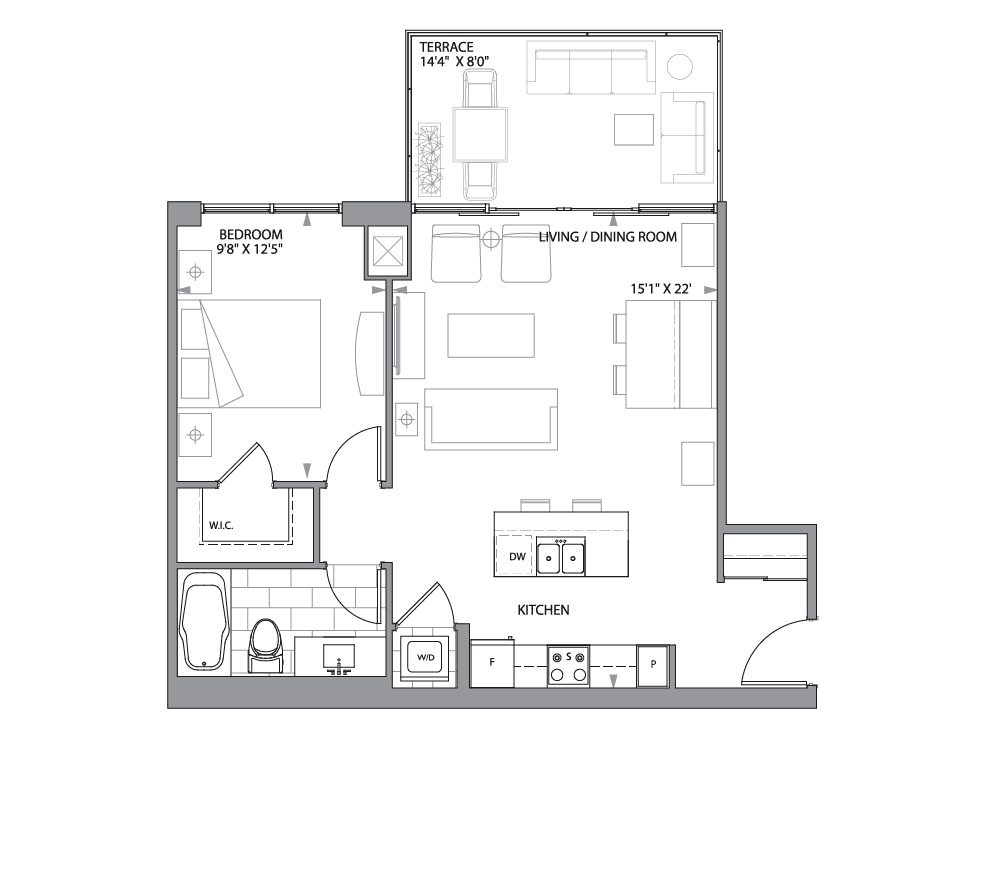  Floor Plan of The Berkeley Condominiums with undefined beds