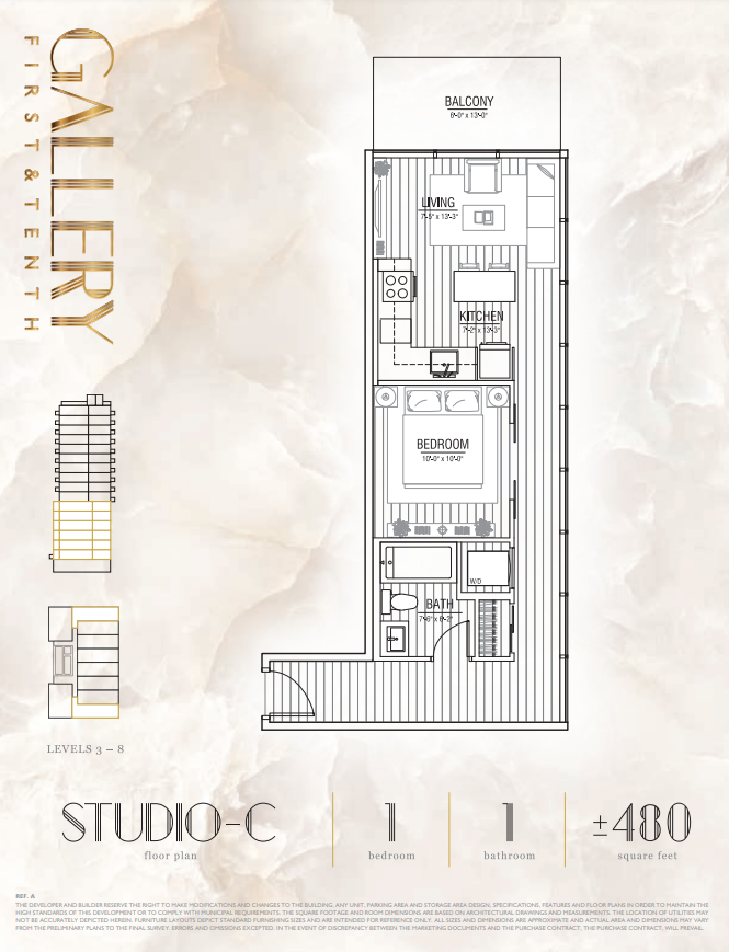  Floor Plan of Gallery at First and Tenth Condos with undefined beds