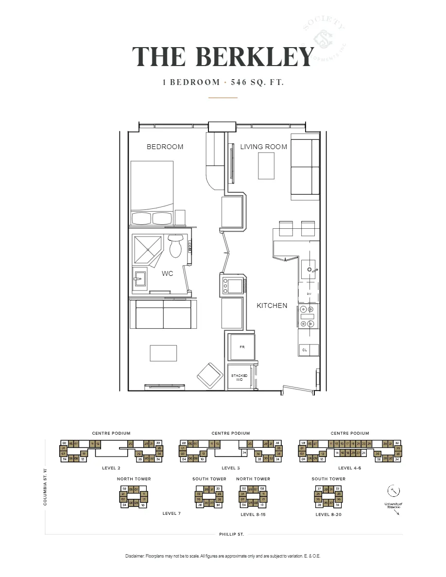  Floor Plan of Society145 The Waterloo Residences with undefined beds