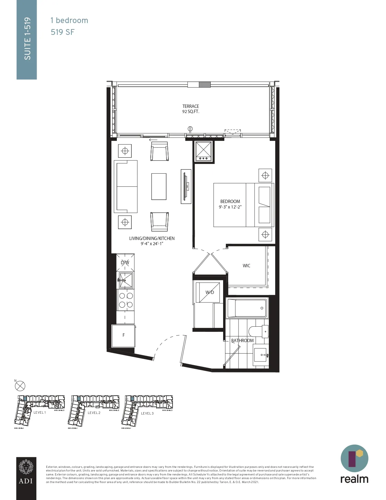  Floor Plan of Realm Condos with undefined beds