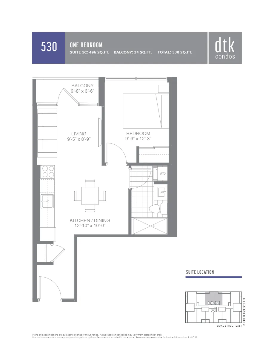 1C Floor Plan of DTK Condos with undefined beds