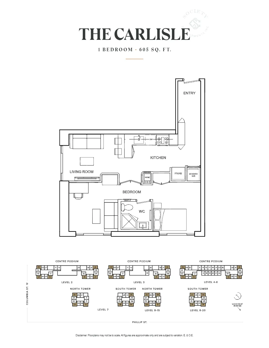 Floor Plan of Society145 The Waterloo Residences with undefined beds