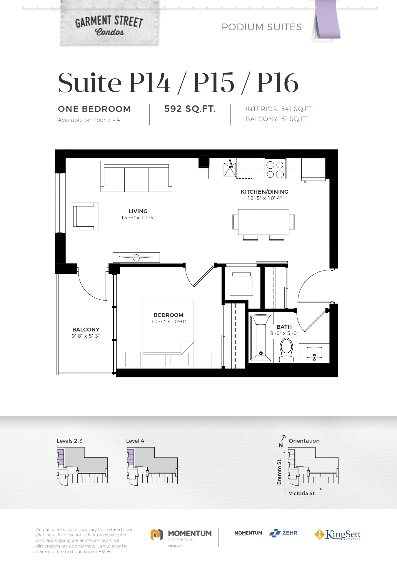  Floor Plan of Garment Street Condos with undefined beds