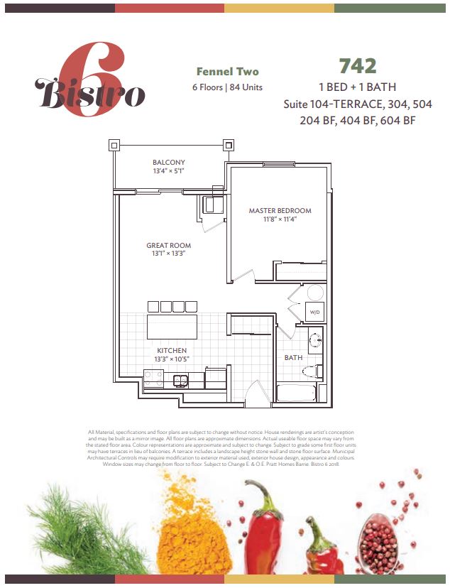  Floor Plan of Bistro 6 Condos: Fennel Two with undefined beds