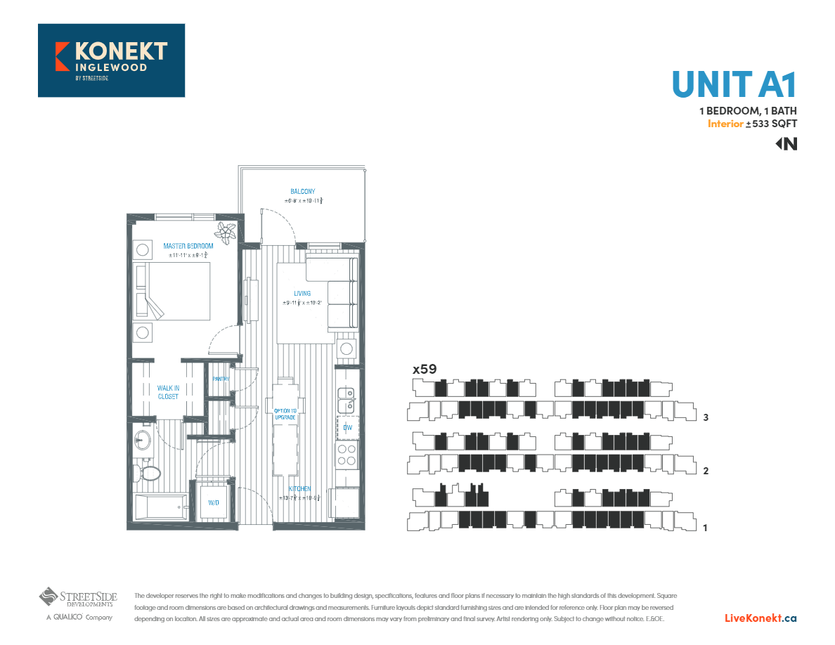  Floor Plan of Konekt Inglewood Condos with undefined beds