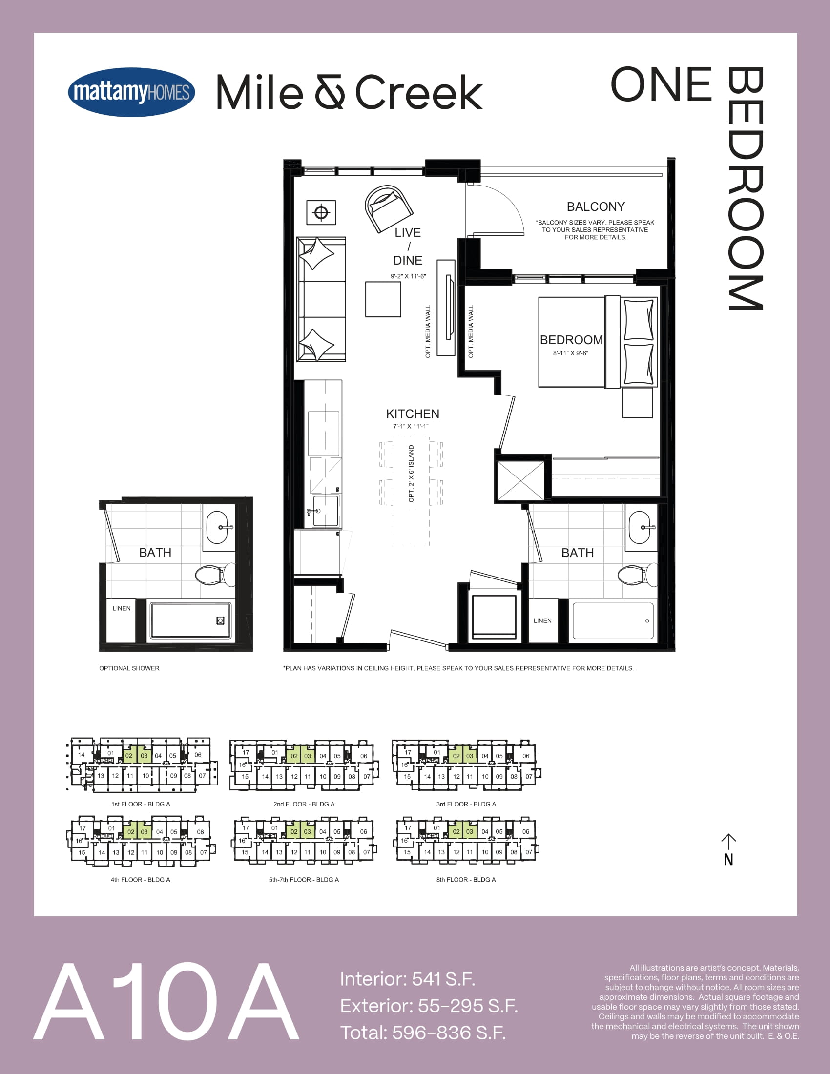  Floor Plan of Mile and Creek Condos with undefined beds