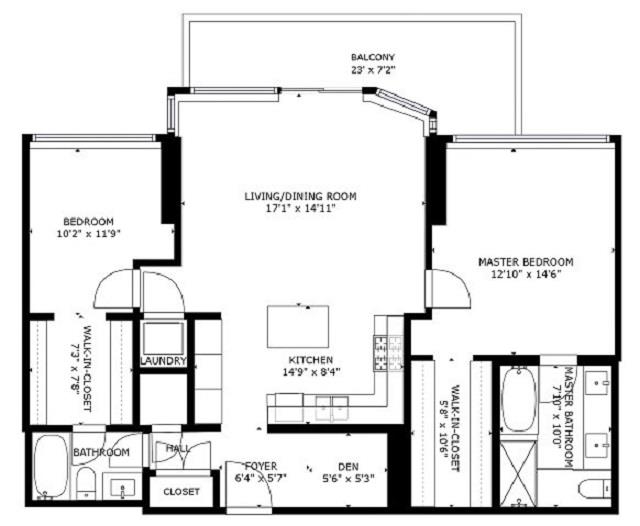  Floor Plan of Cascade at the Pier Condos with undefined beds