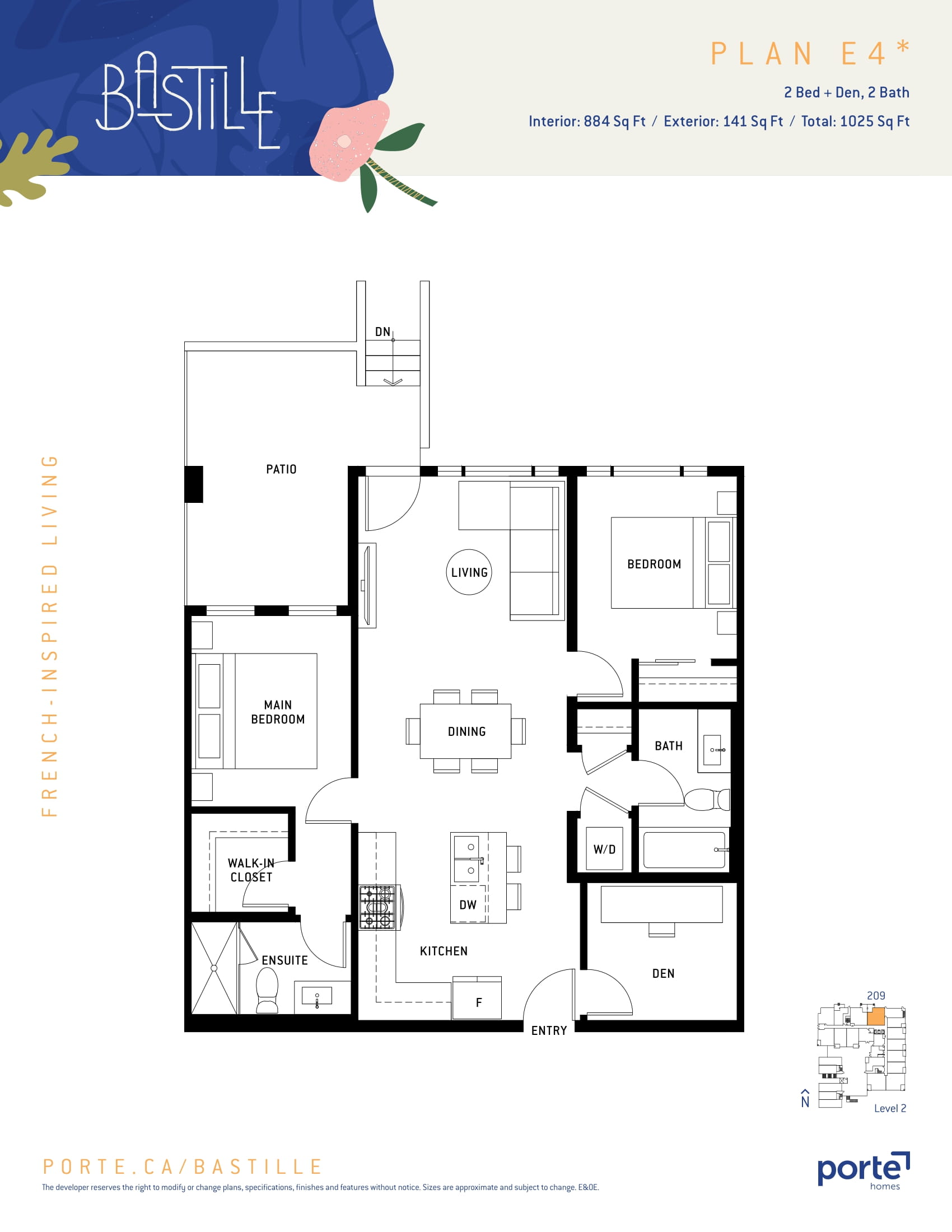  Floor Plan of Bastille Condos with undefined beds