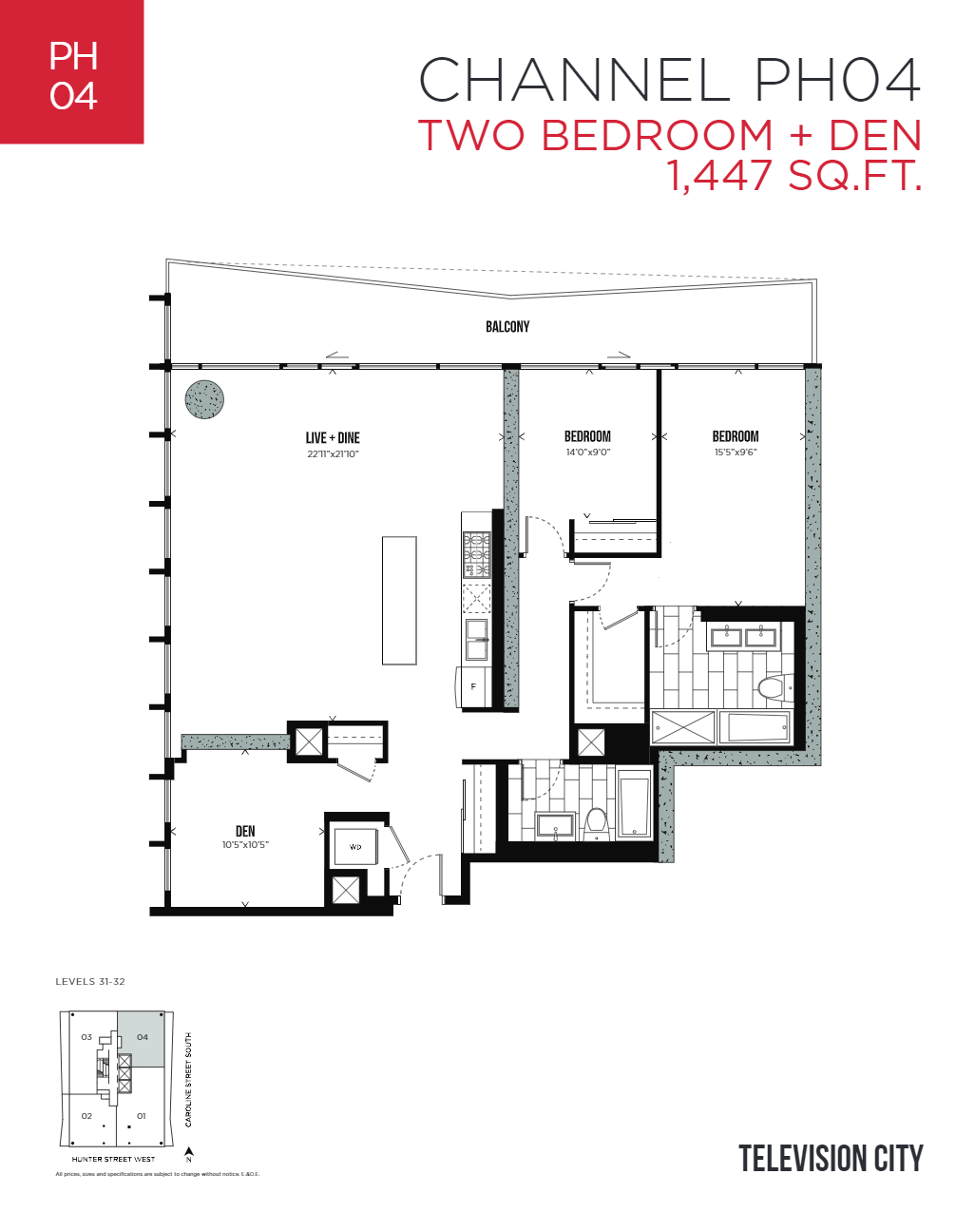  Floor Plan of Television City Condos with undefined beds