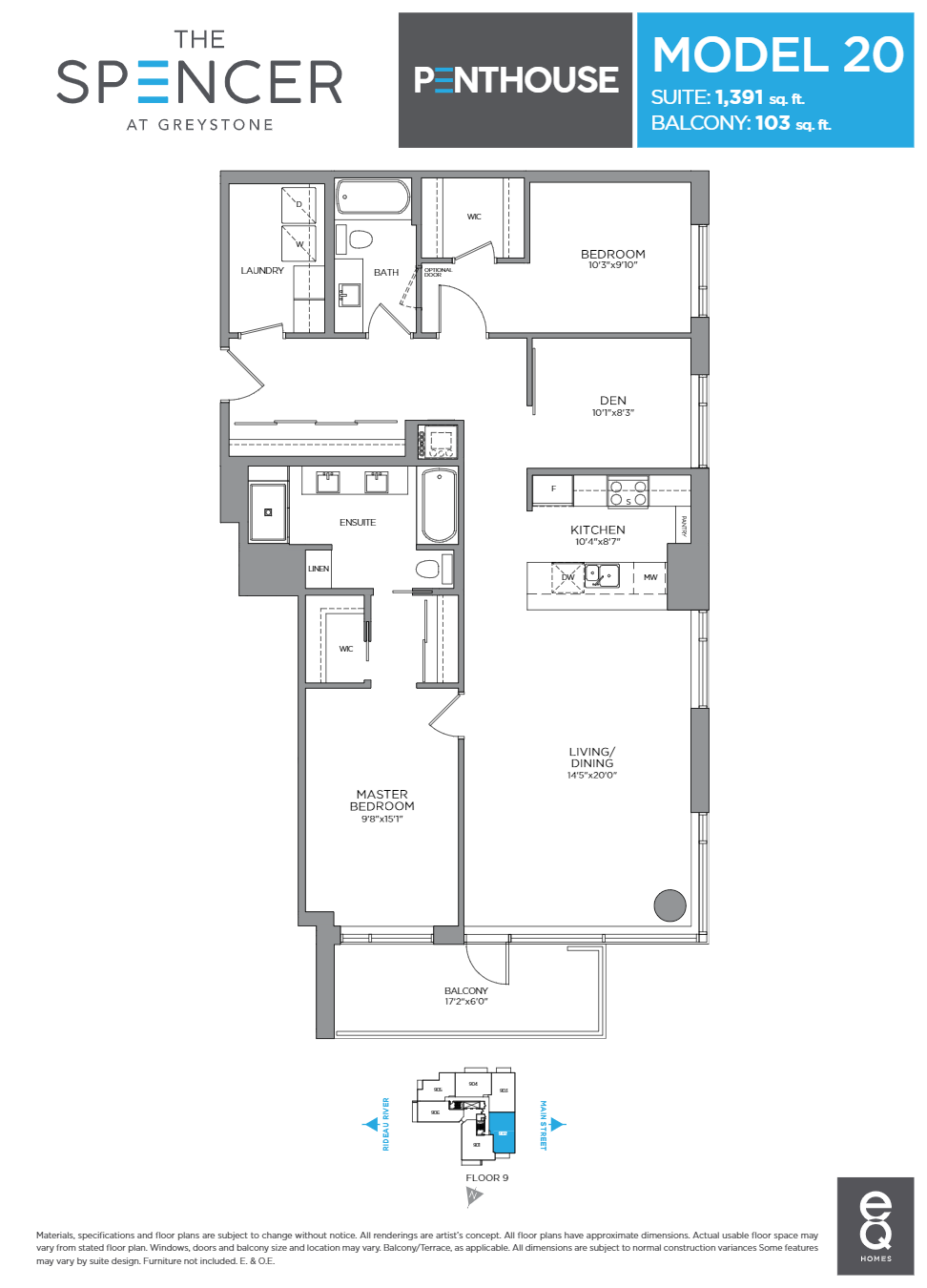  Floor Plan of The Spencer at Greystone with undefined beds
