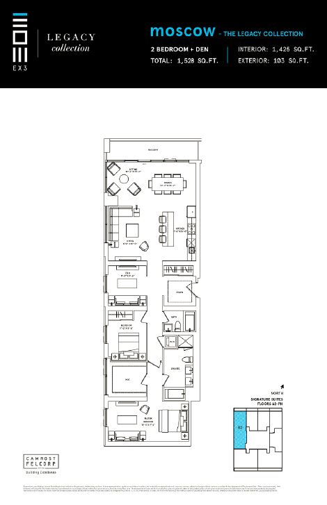  Floor Plan of Exchange District Condos - Phase 3 with undefined beds