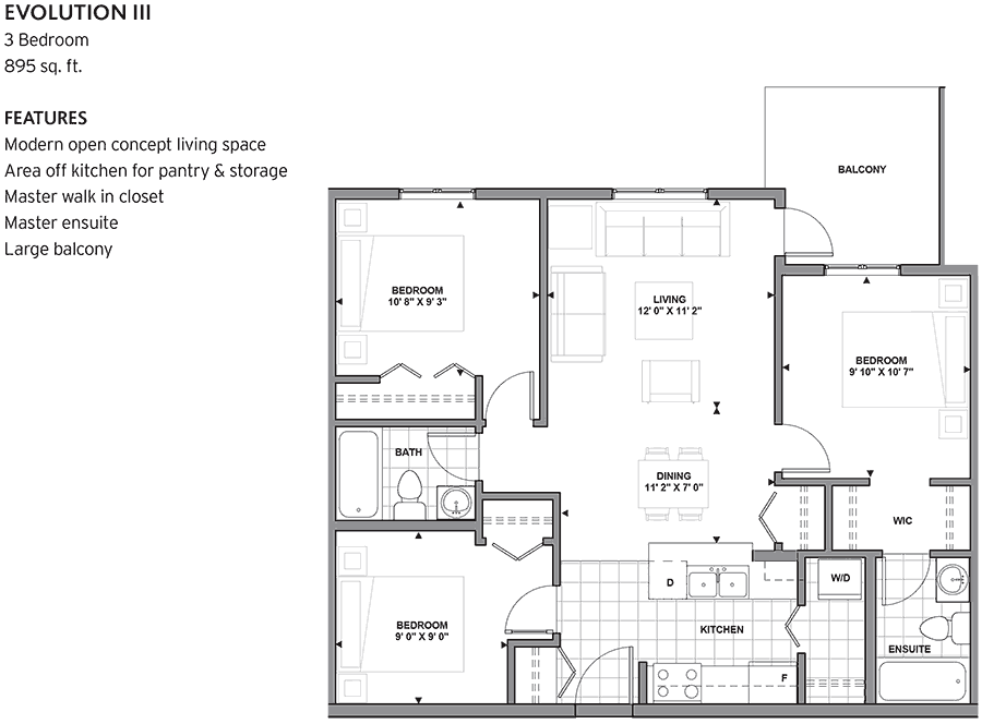  Evolution 3  Floor Plan of  Aurora Greens Condos with undefined beds