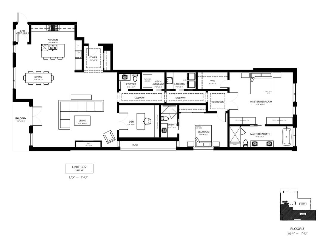 UNIT 302 Floor Plan of The Sixteen Condos with undefined beds