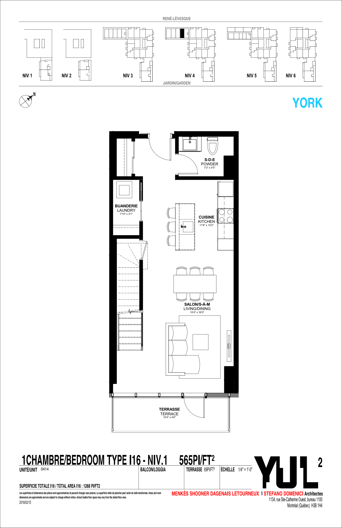  Floor Plan of YUL Centre-ville Condos with undefined beds