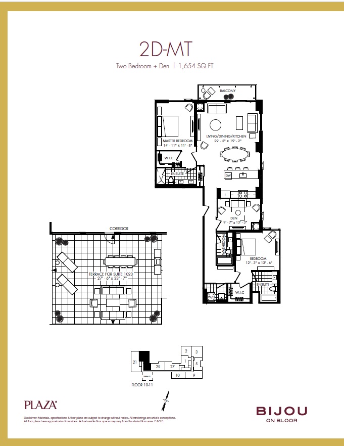  Floor Plan of Bijou on Bloor Condos with undefined beds