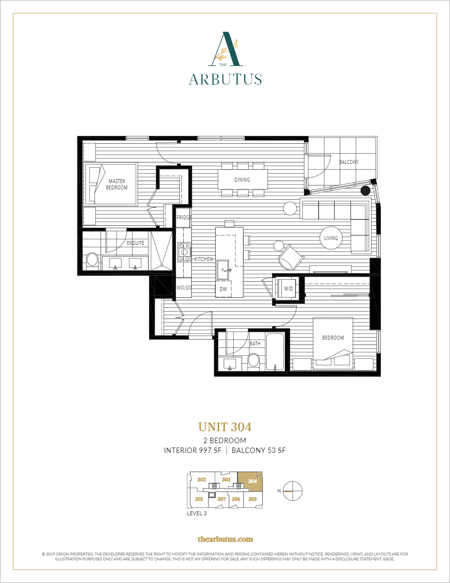304 Floor Plan of The Arbutus Condos with undefined beds