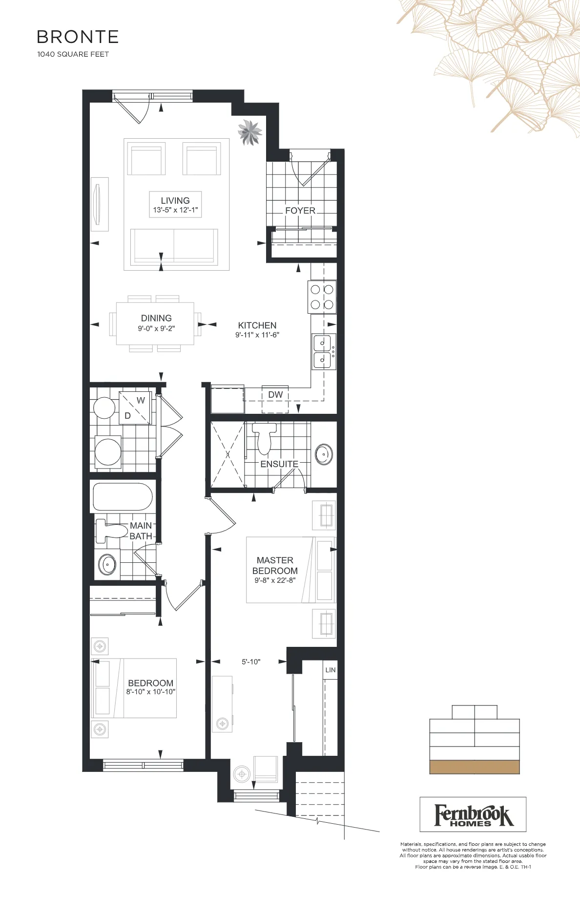 Bronte Floor Plan of The Crawford Urban Towns with undefined beds
