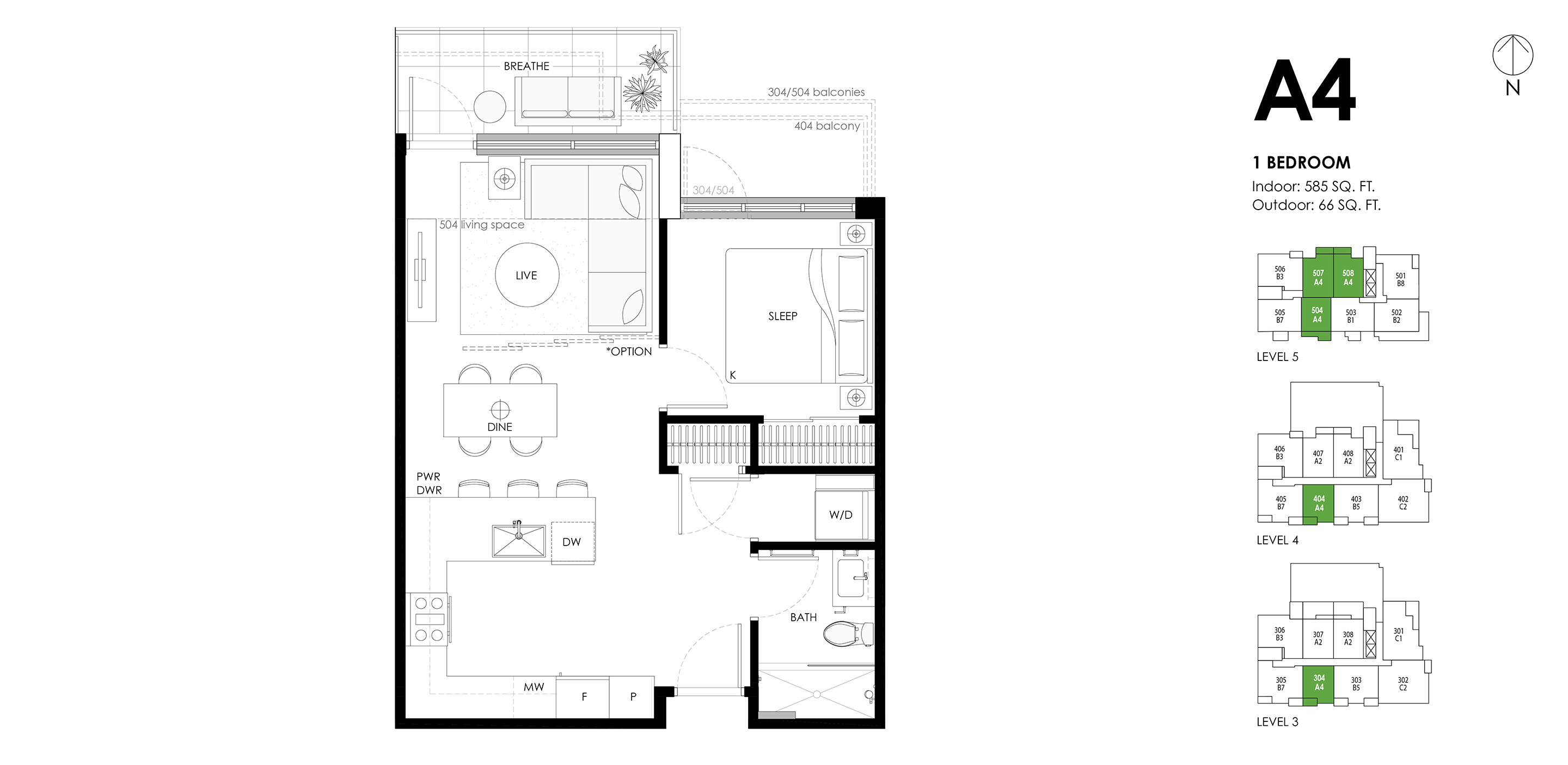 A4 Floor Plan of Ava Condos with undefined beds