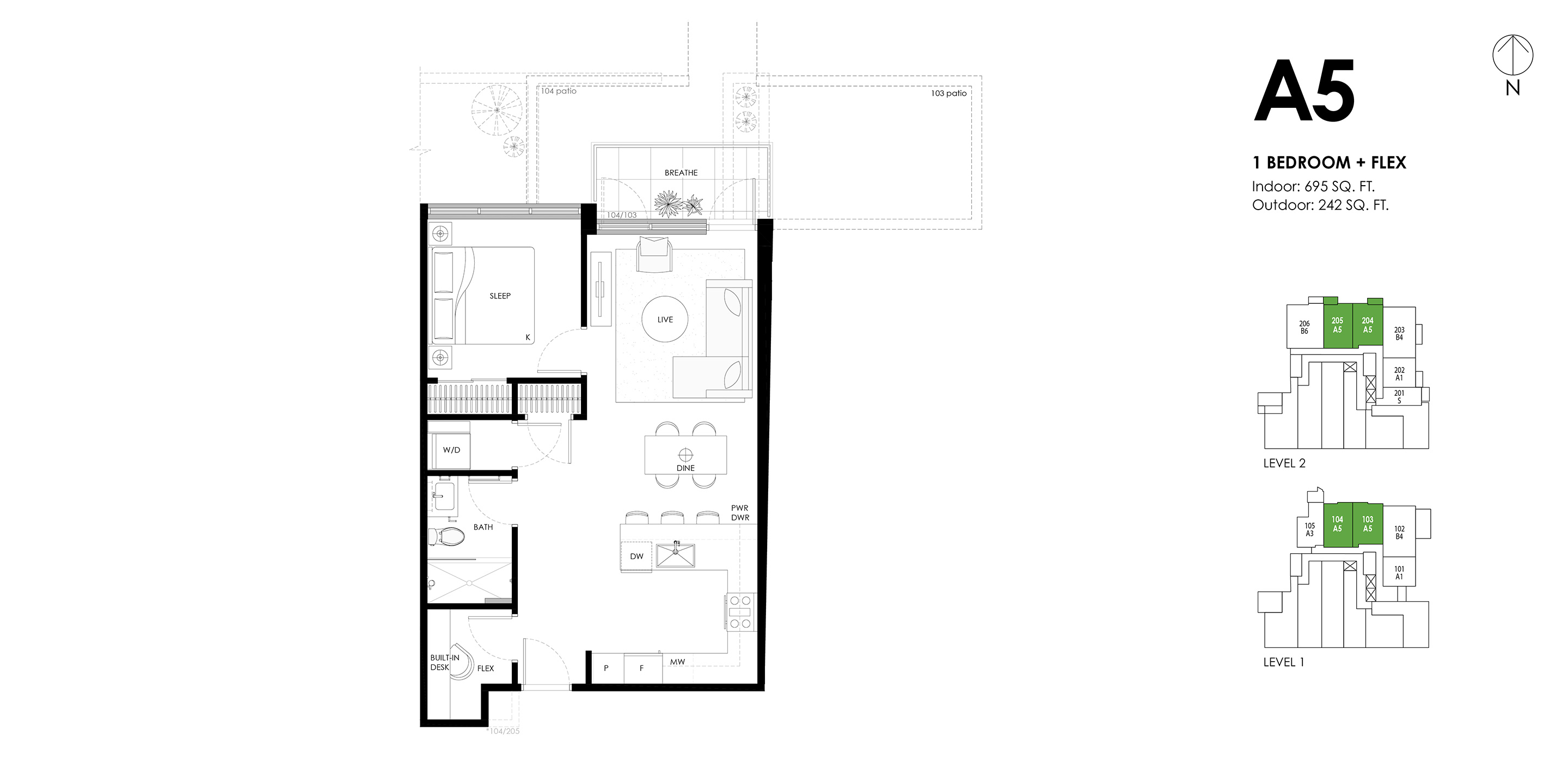A5 Floor Plan of Ava Condos with undefined beds