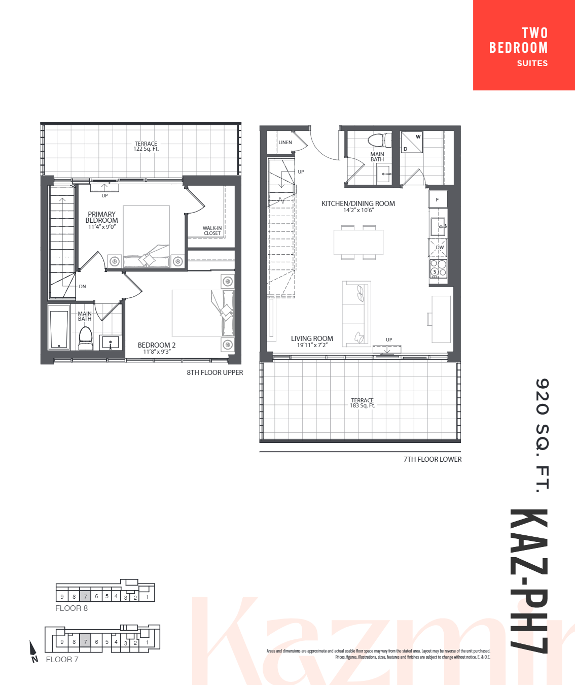  Floor Plan of Kazmir Condos with undefined beds