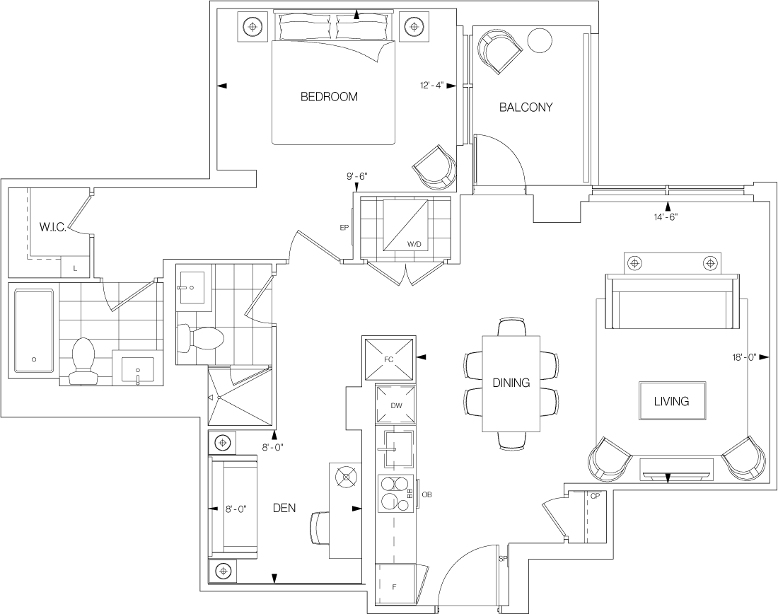  Floor Plan of Westerly Condos with undefined beds