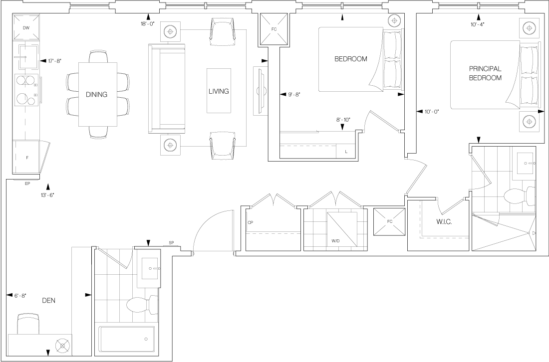  Floor Plan of Westerly Condos with undefined beds