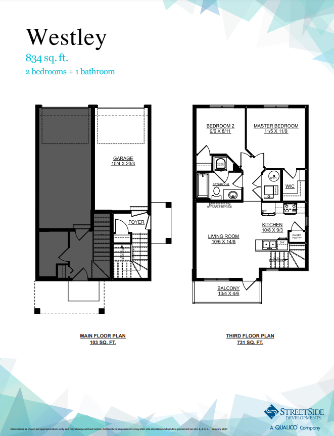 Westley Floor Plan of Altius Tamarack Towns with undefined beds