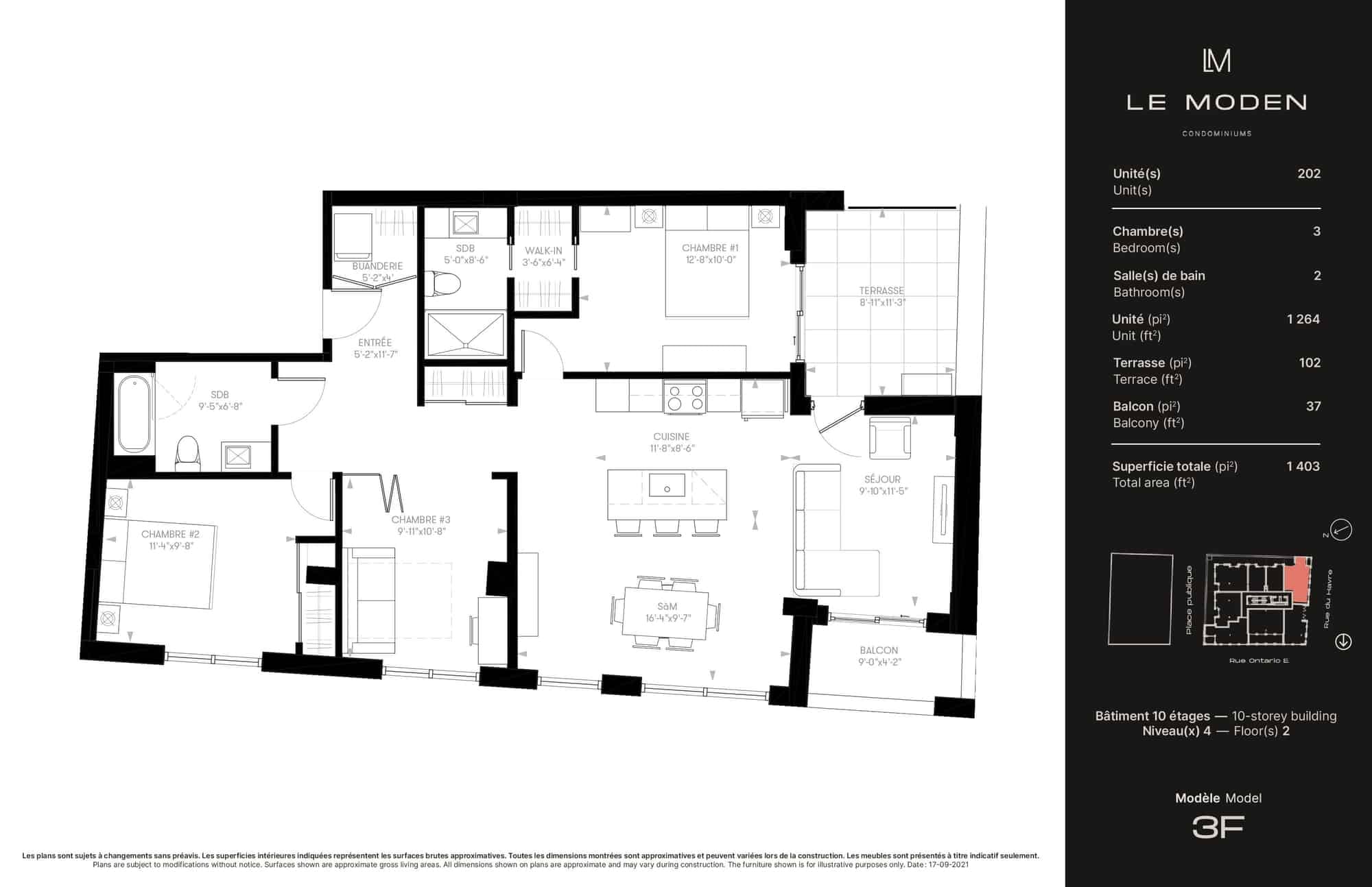  Floor Plan of Le Moden Condominiums with undefined beds