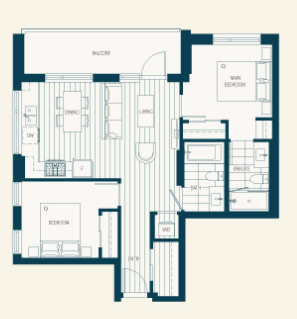 212 Floor Plan of Park Langara Condos with undefined beds