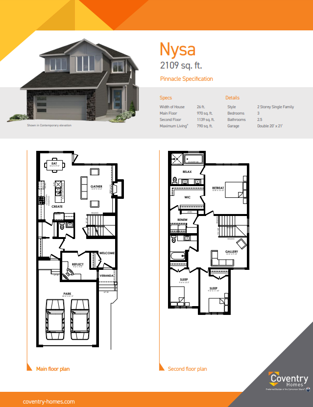 Nysa Floor Plan of Hawks Ridge by Big Lake with undefined beds
