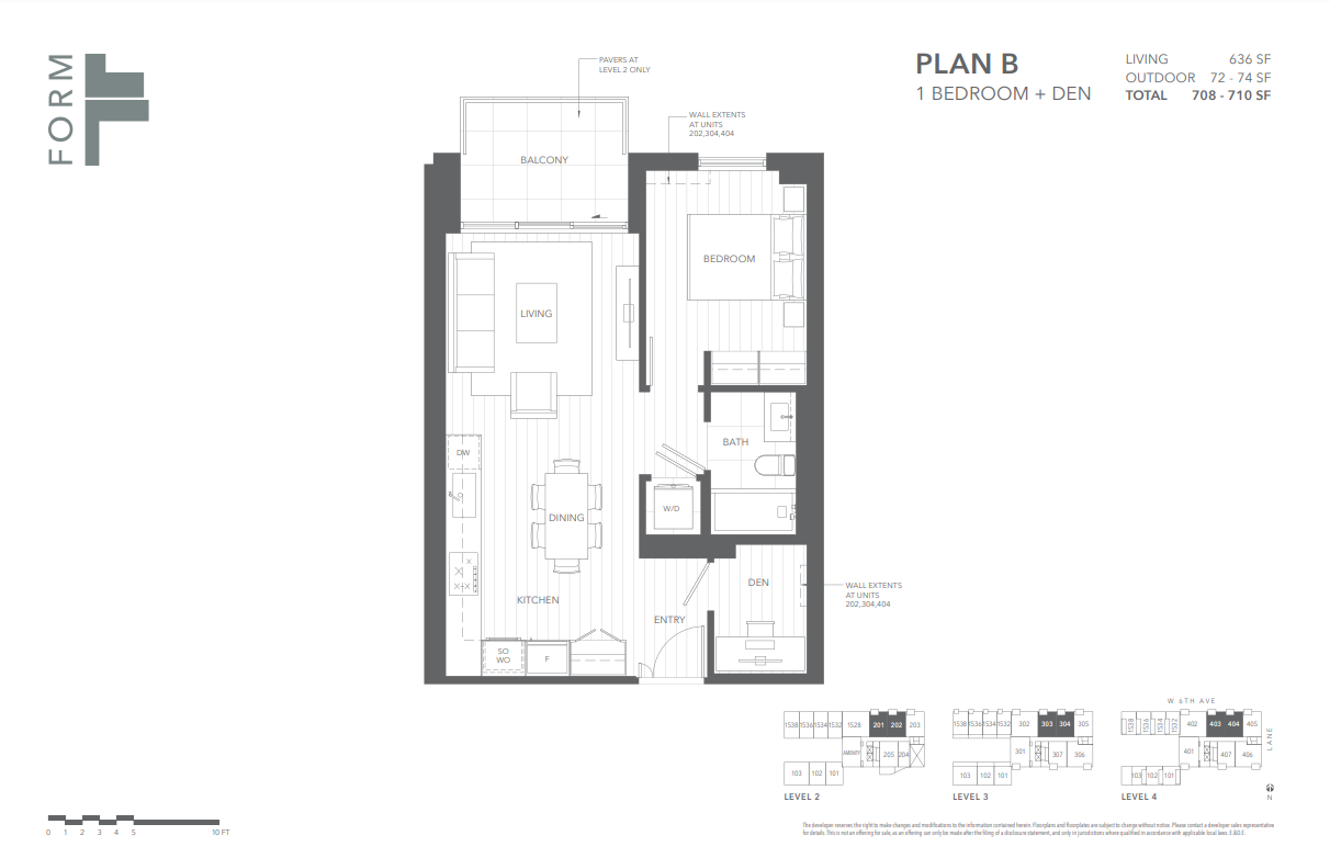 B Floor Plan of Form Condos with undefined beds