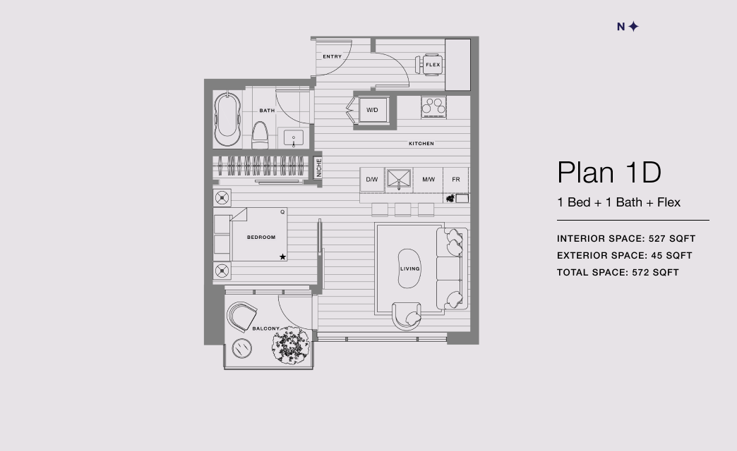  Plan 1D  Floor Plan of Gryphon Nova Condos with undefined beds
