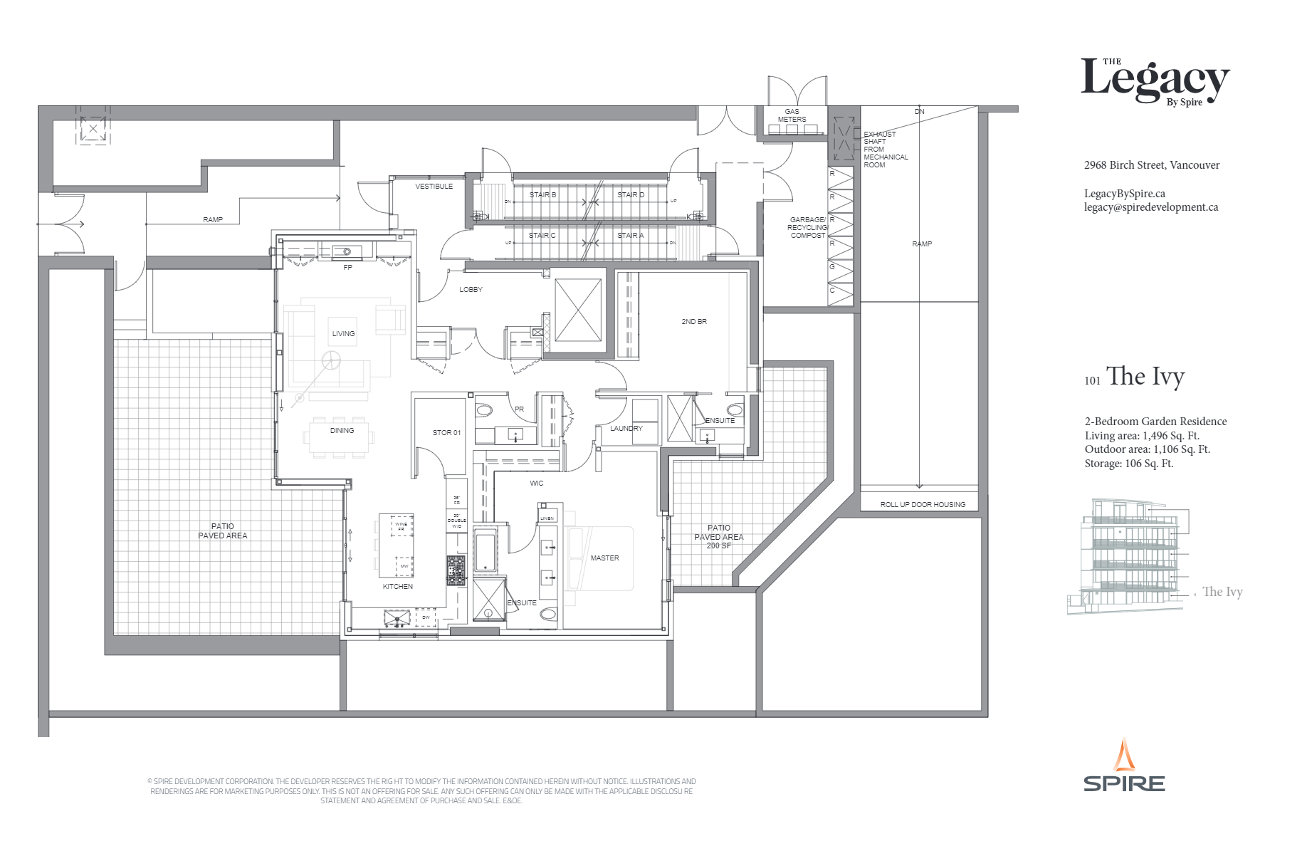  The Ivy  Floor Plan of The Legacy by Spire Condos with undefined beds