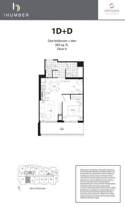  Floor Plan of The Humber Condos with undefined beds