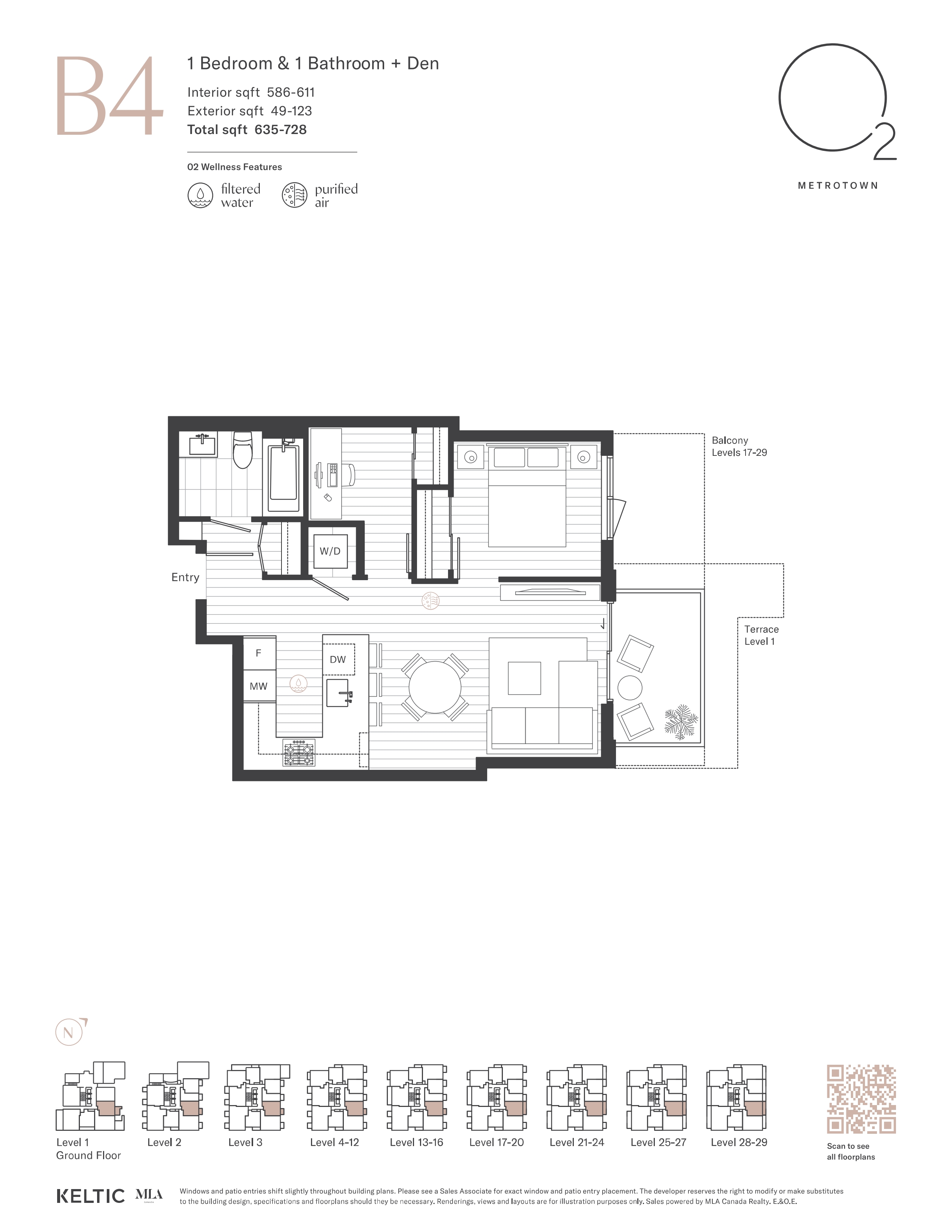 B4 Floor Plan of O2 Condos with undefined beds