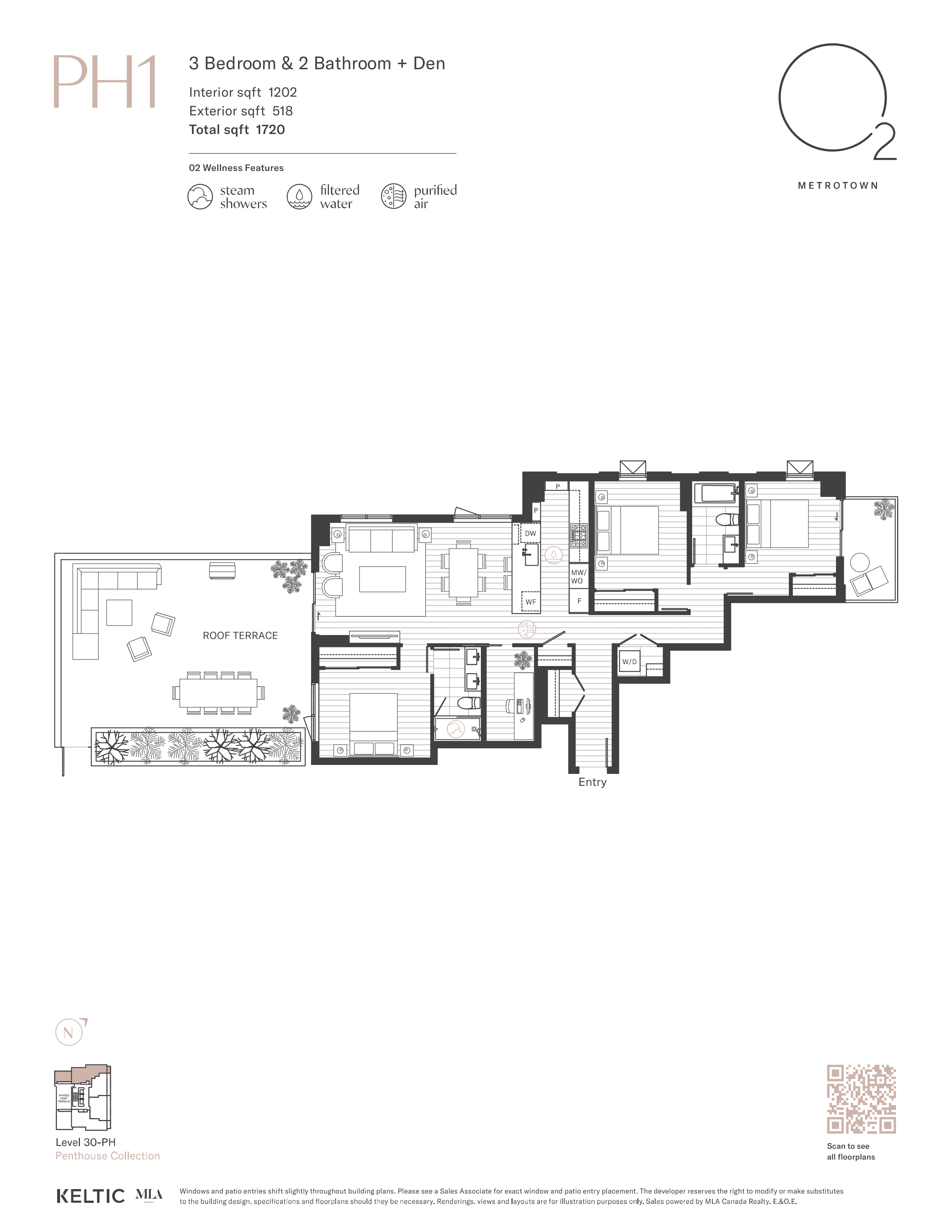 PH1 Floor Plan of O2 Condos with undefined beds
