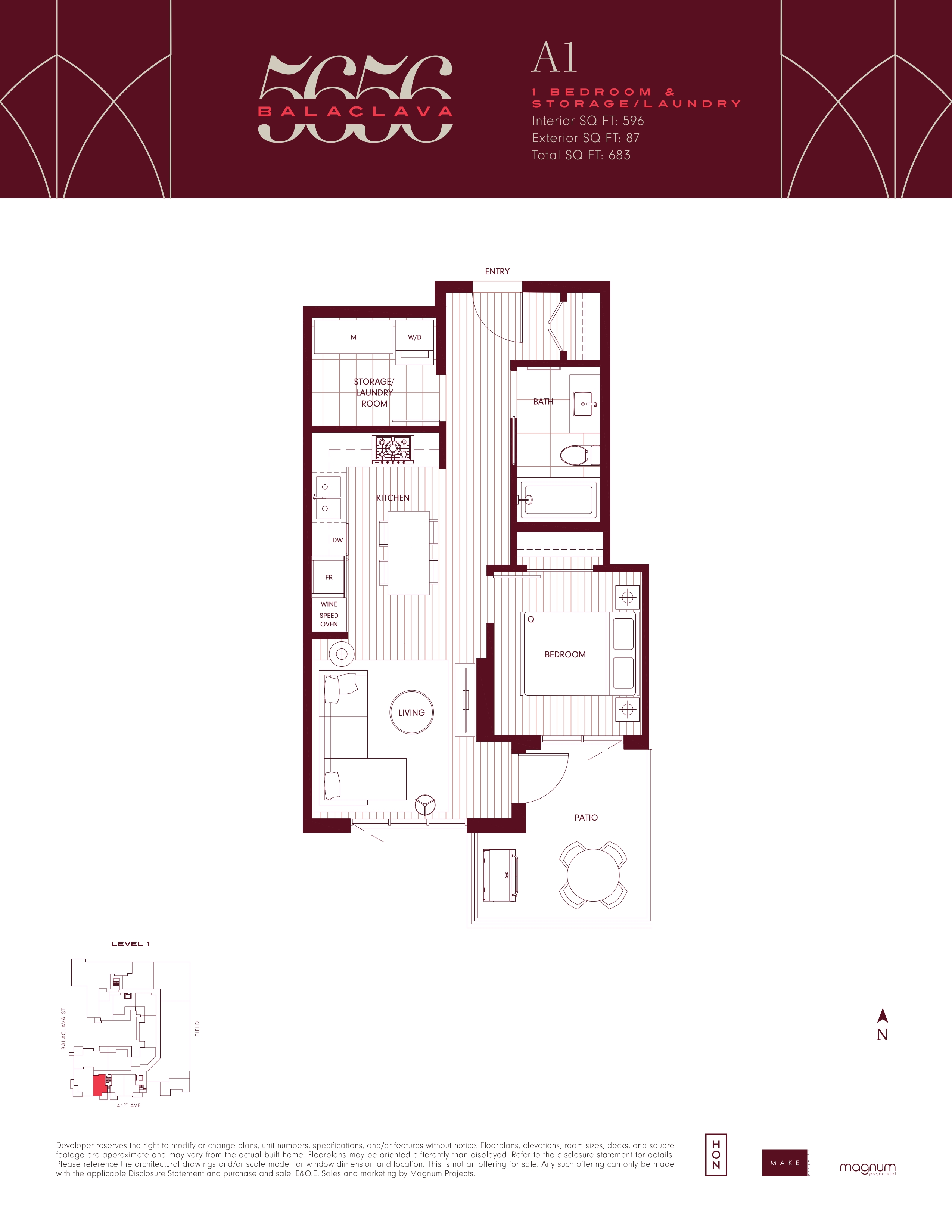 A1 Floor Plan of 5656 Balaclava Condos with undefined beds