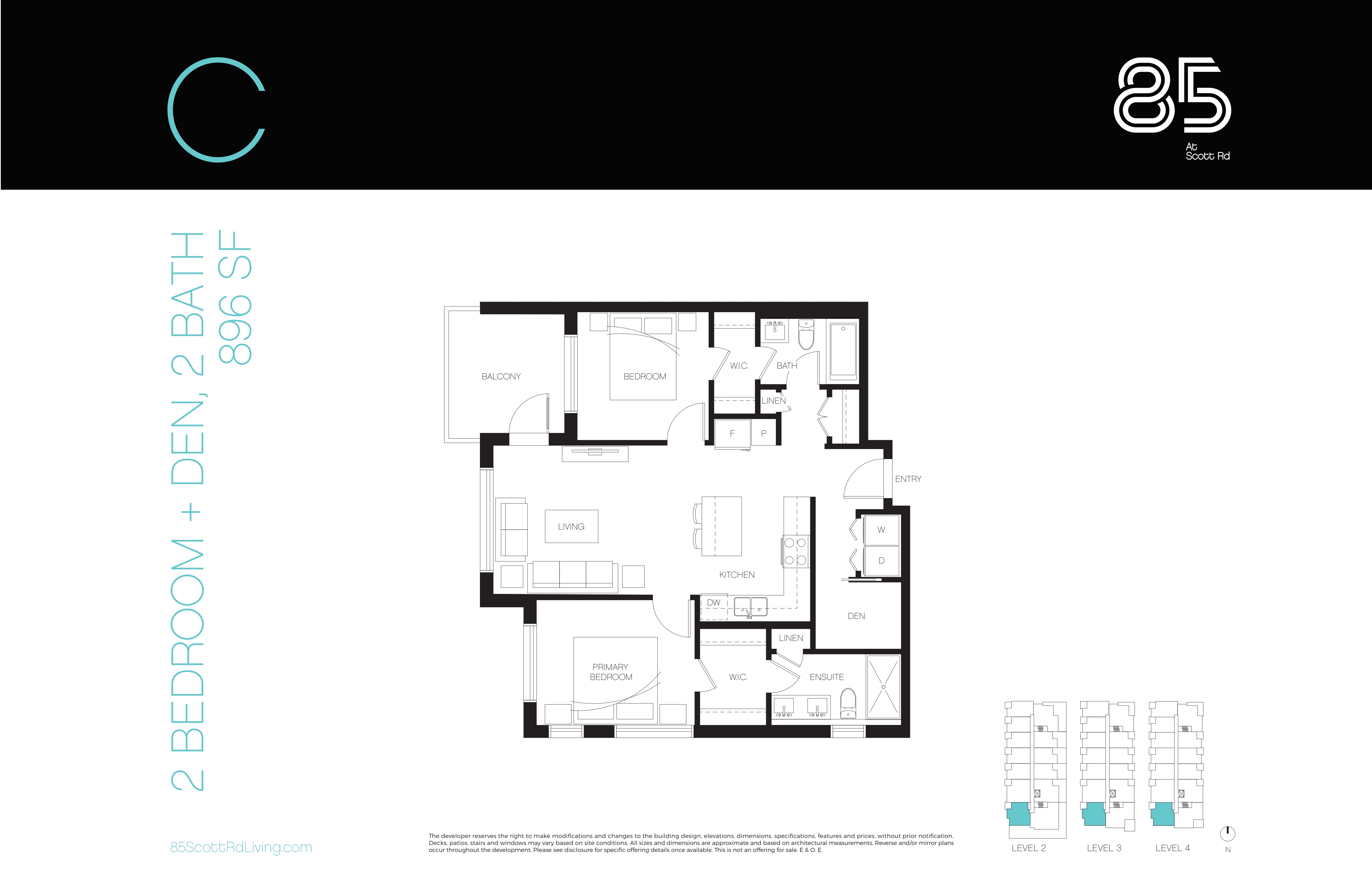 C Floor Plan of The 85 Condos with undefined beds