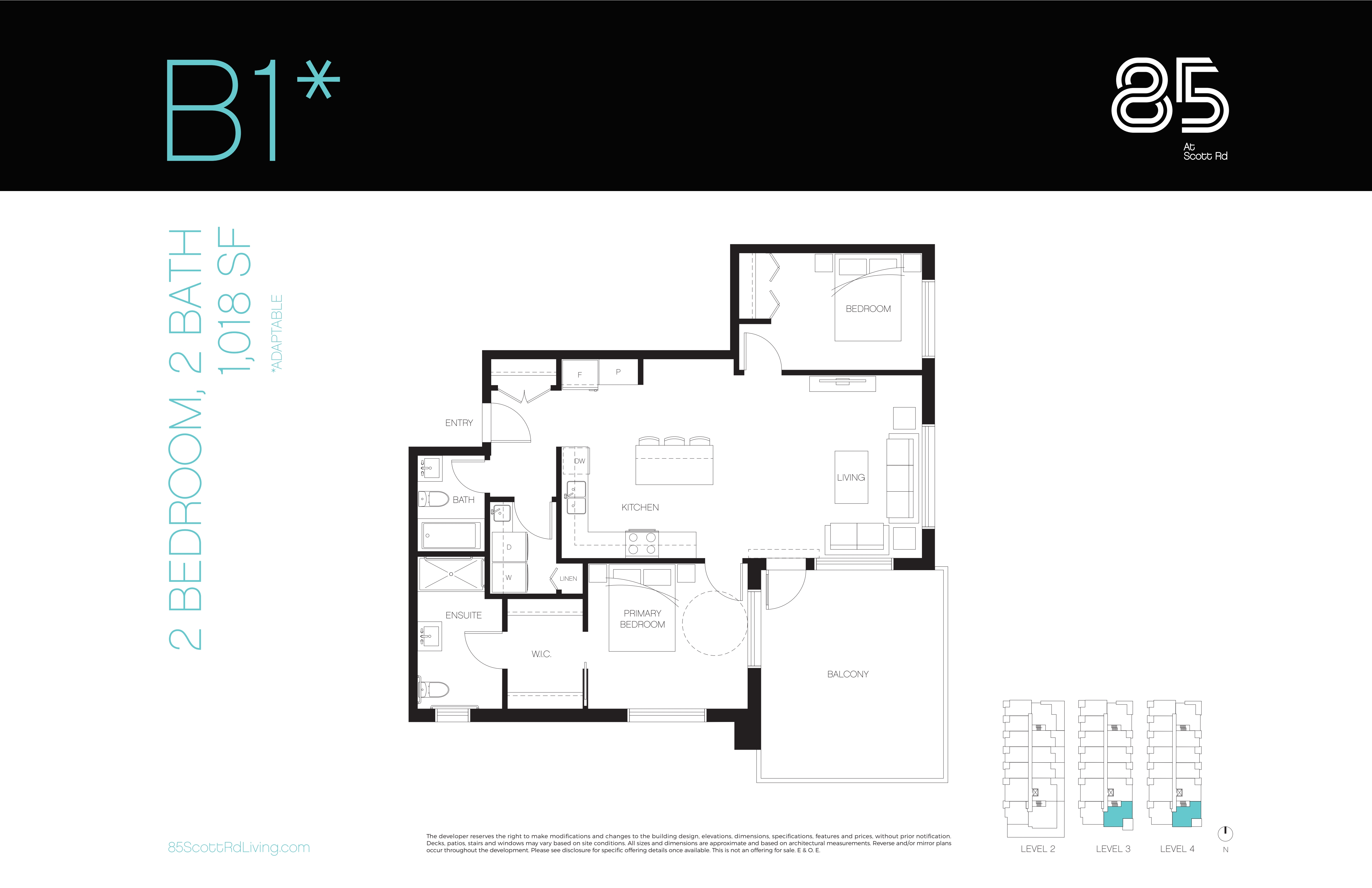 B1 Floor Plan of The 85 Condos with undefined beds