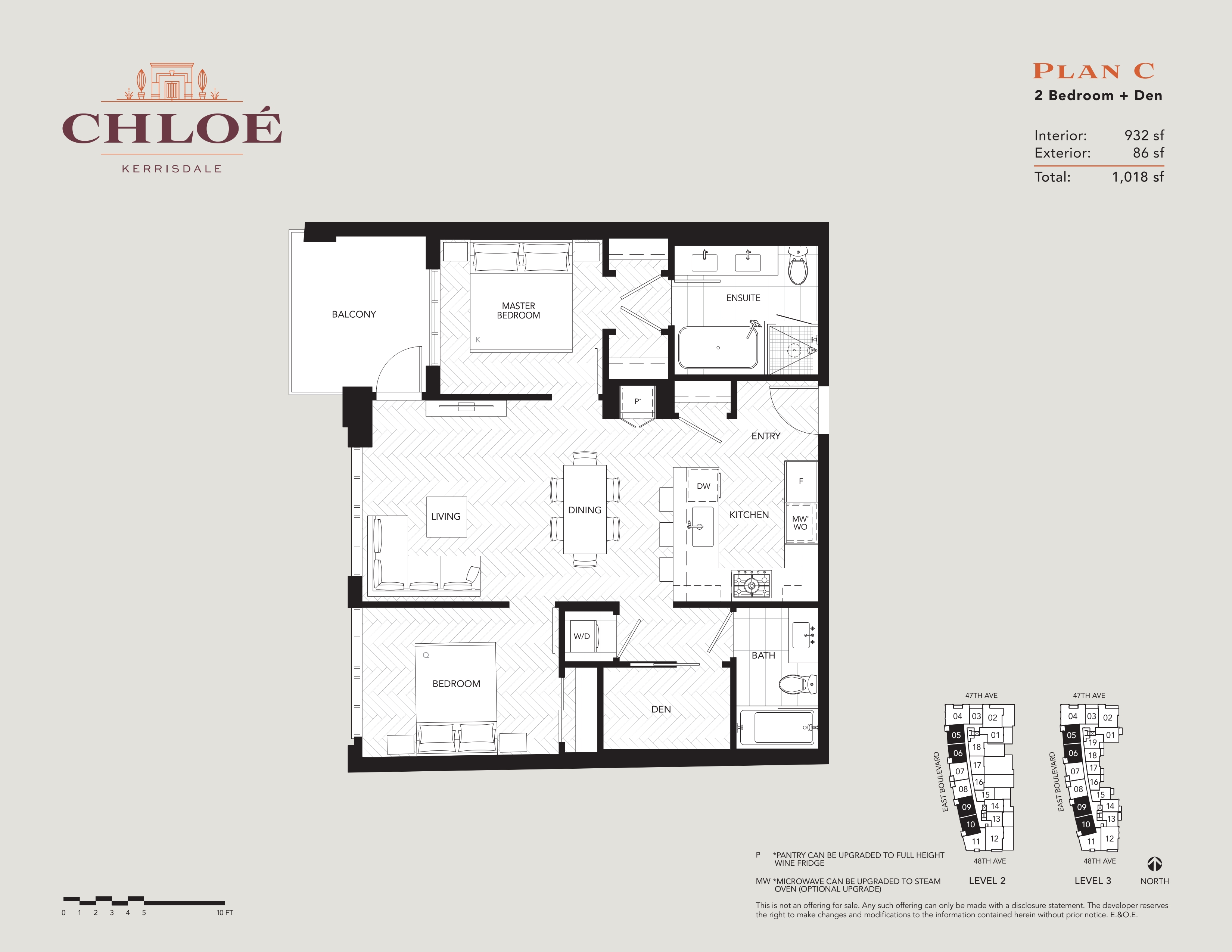 C Floor Plan of Chloe Condos with undefined beds