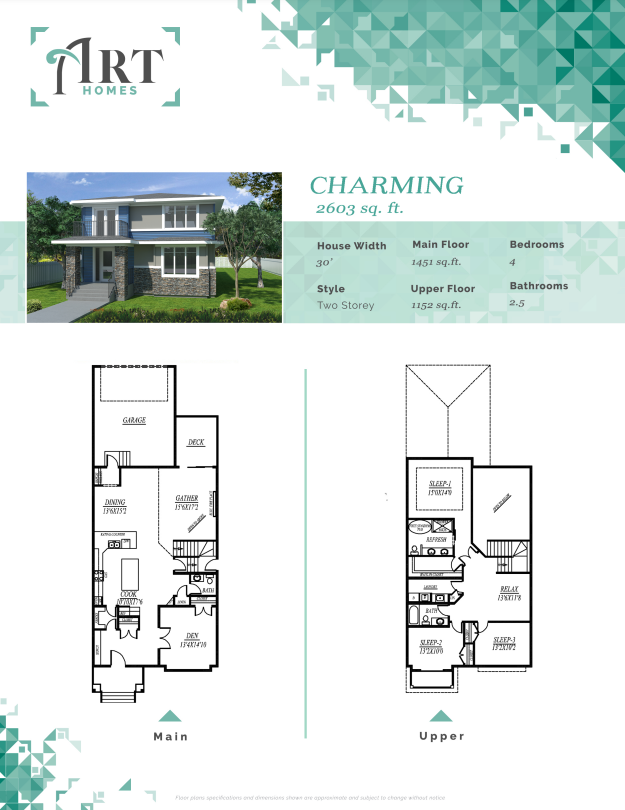 7454 Colonel Mewburn RD NW Floor Plan of Village at Griesbach by Art Homes with undefined beds