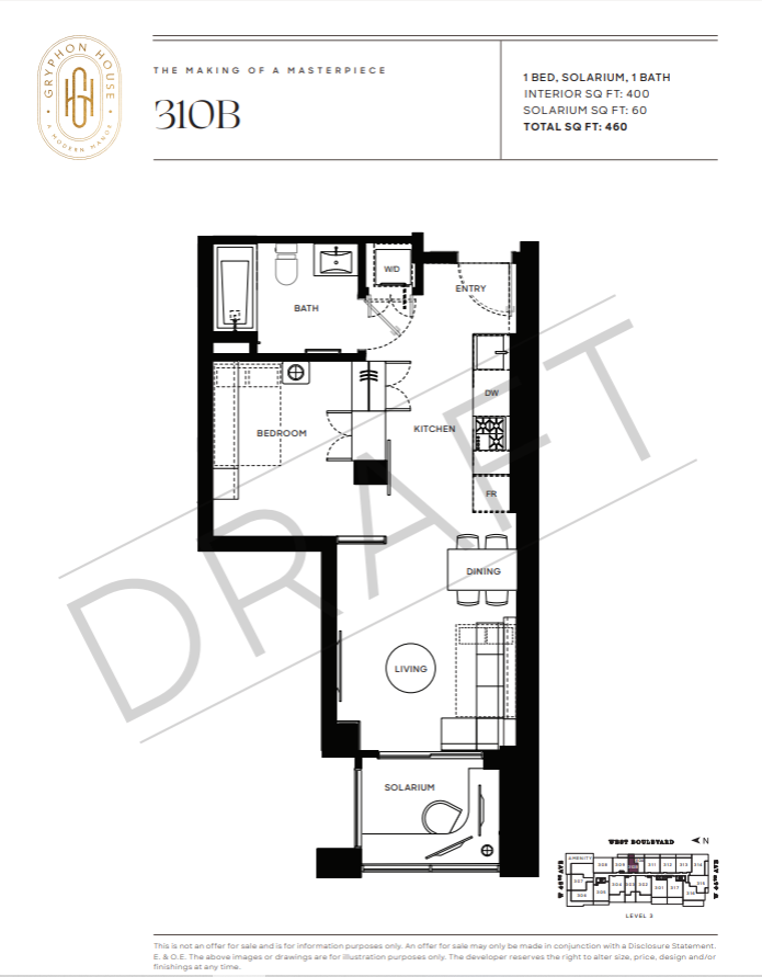 310B Floor Plan of Gryphon House Condos with undefined beds