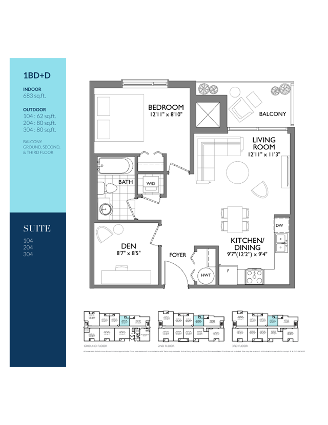  Floor Plan of Kingsway on Riverside Condos with undefined beds
