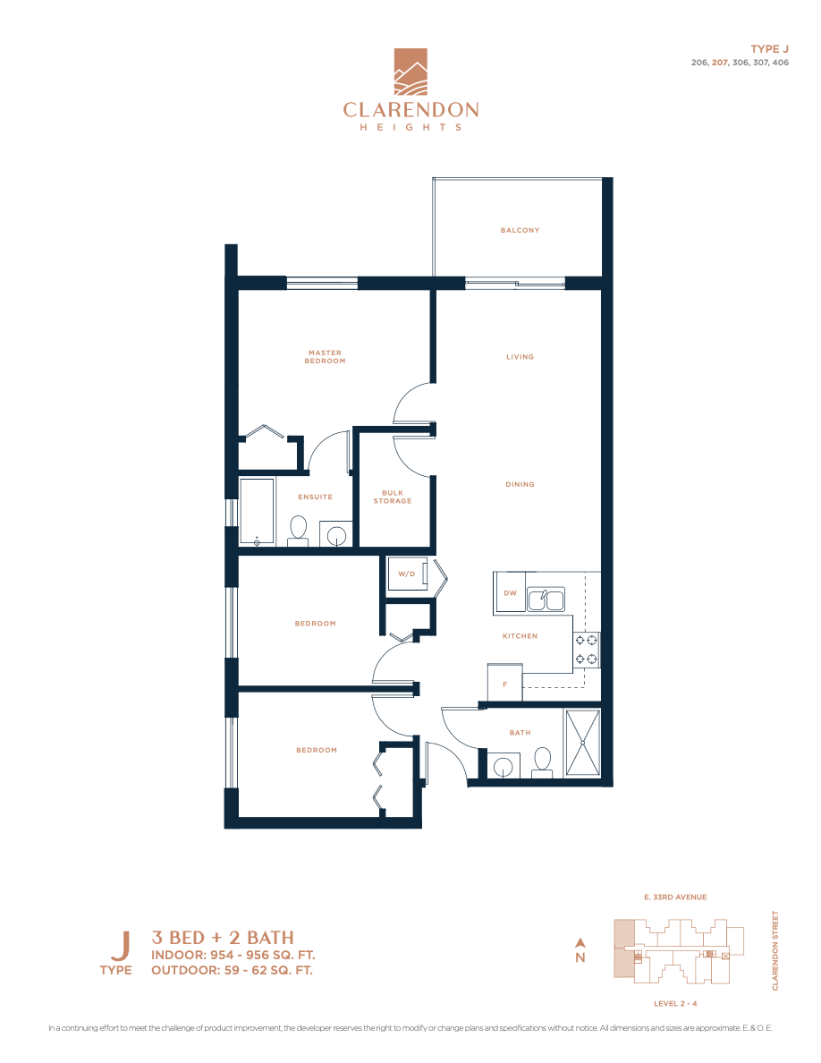 J Floor Plan of Clarendon Heights Condos with undefined beds