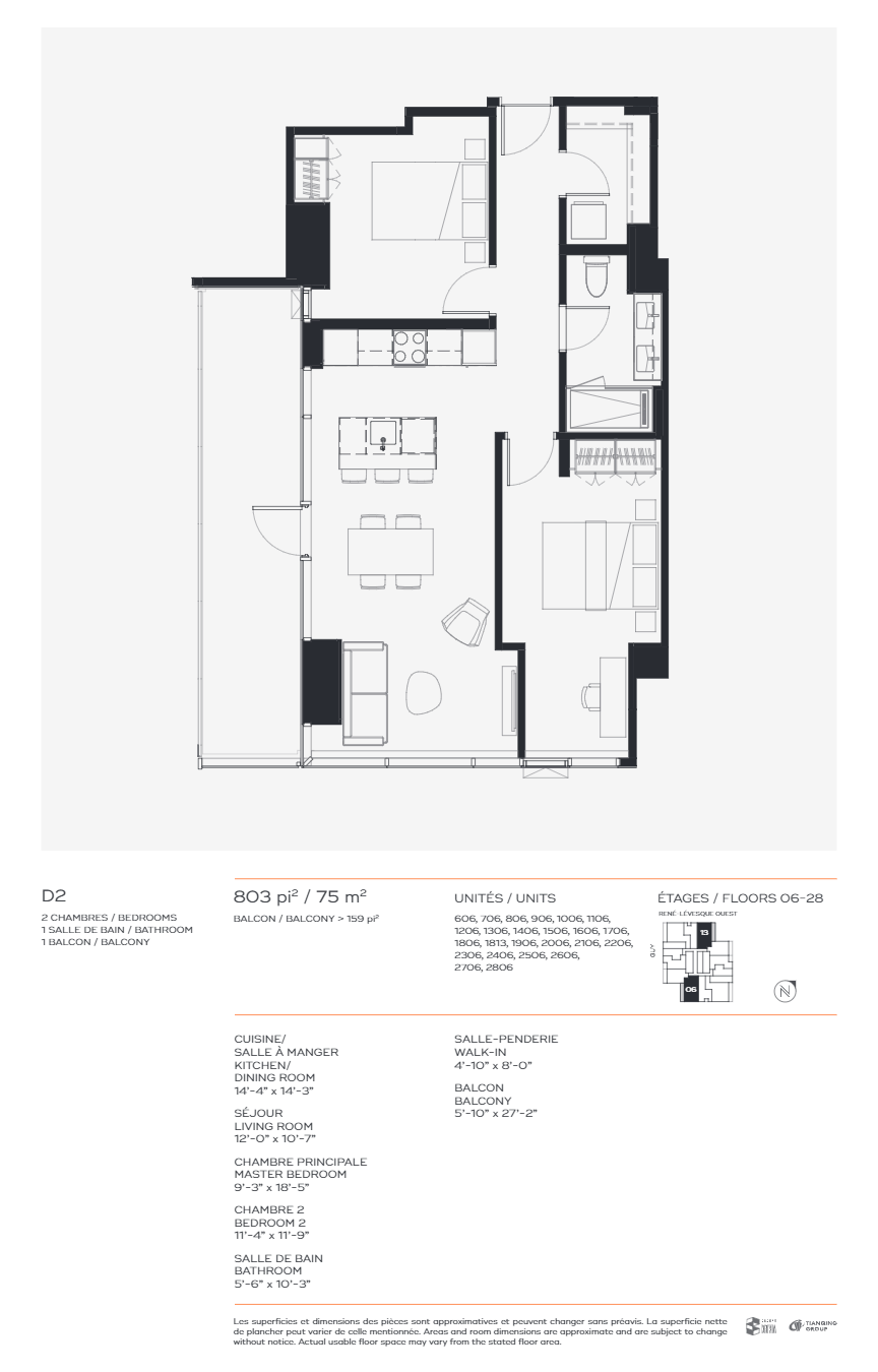 Floor Plan of Quinzecent Condos with undefined beds